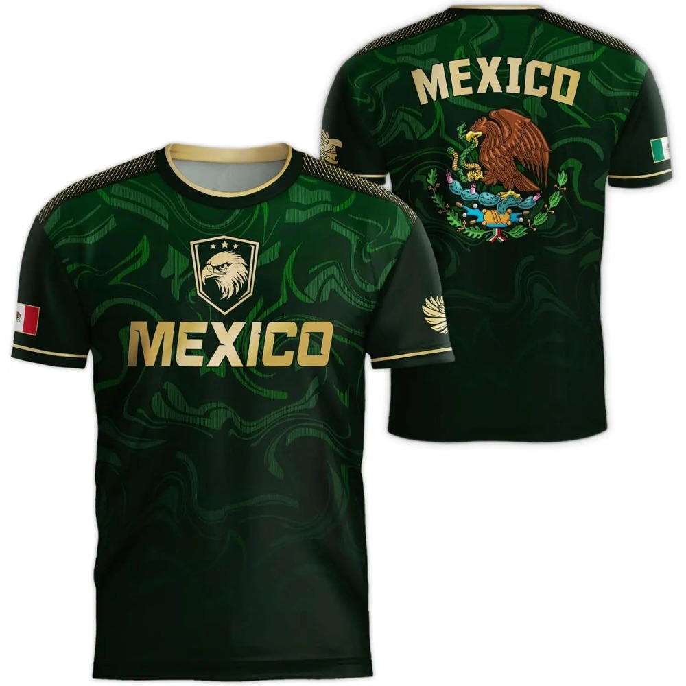 Men Fashion Upper - 2026 Mexico National Flag Print T