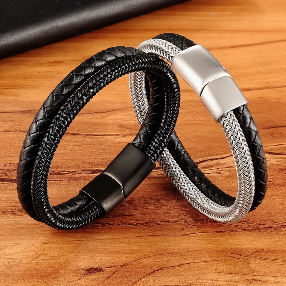 Mens Fashion Combination - XQNI Classic Style Leather With Stainless