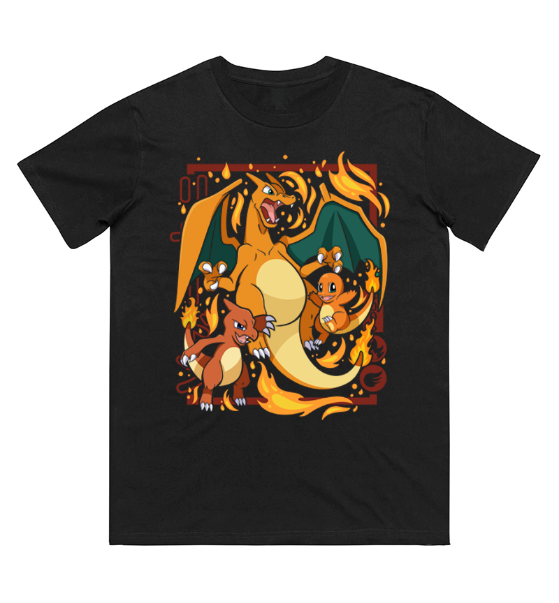 Men'S Fashion Evolution - Pokémon Charmander Evolution Printed Pure Cotton