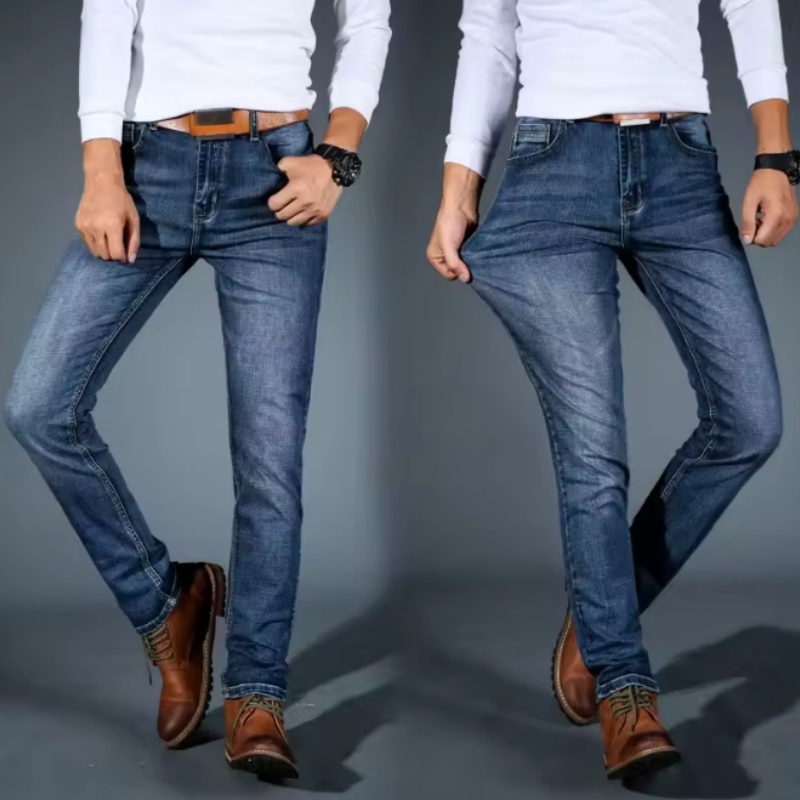 Men'S Fashion Nova Jeans - New Men Light Luxury Stretch Slim
