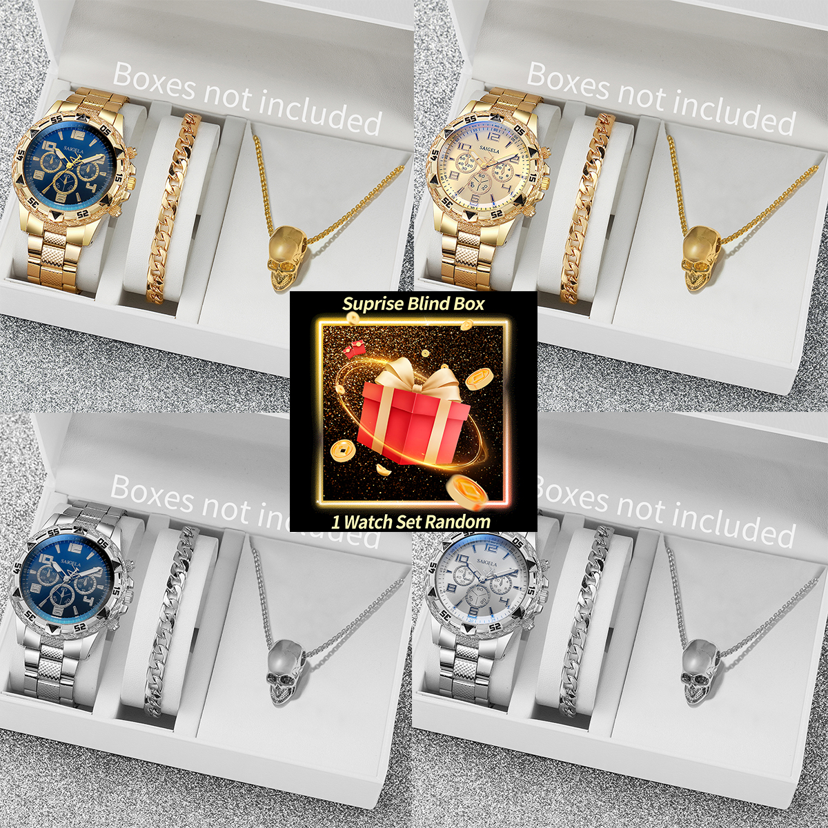 Fashion Mens Watches - Surprise Mystery Watch Set Blind Box-3PCS/Set