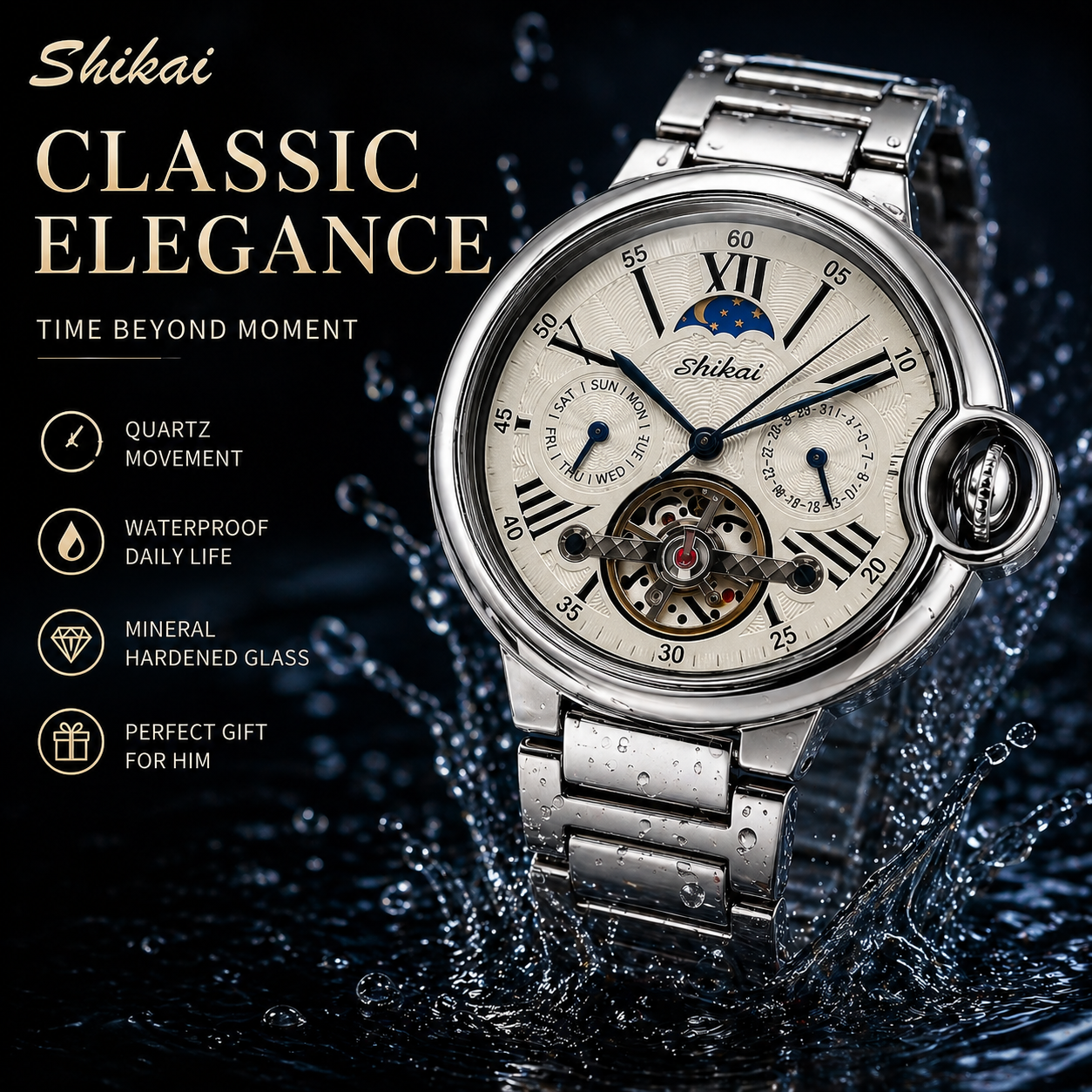 Fashion Mens Watches - Mens Quartz Watch Stainless Steel Business