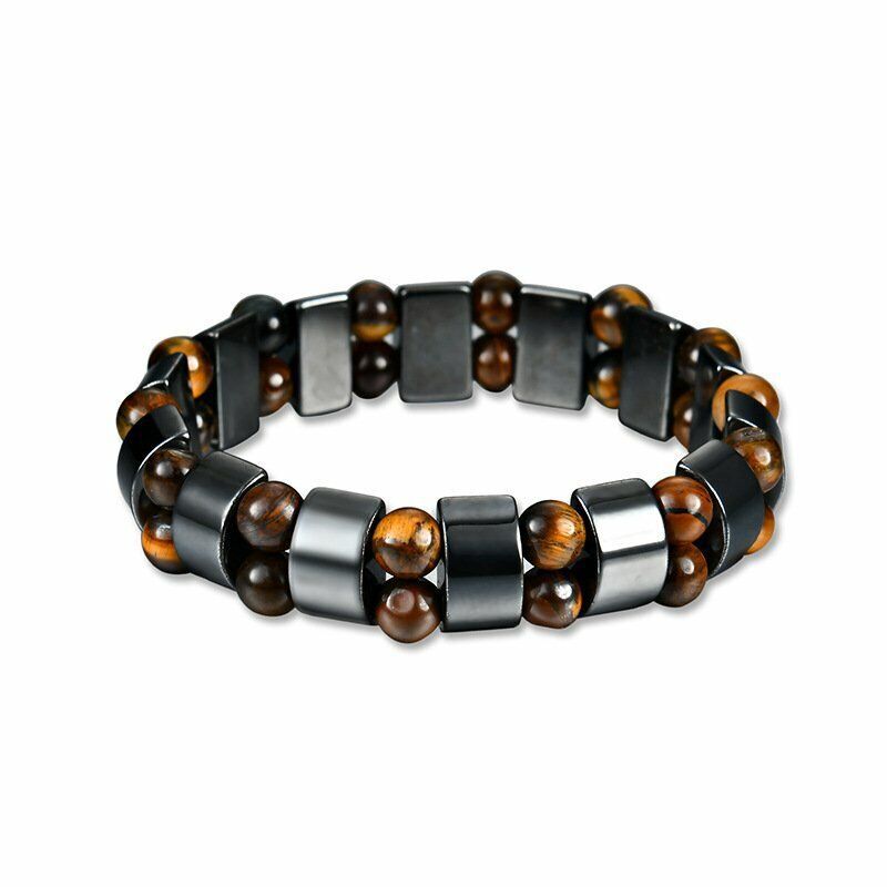Mens Fashion Combination - Universal Tiger Eye Stone Hematite Bracelet
