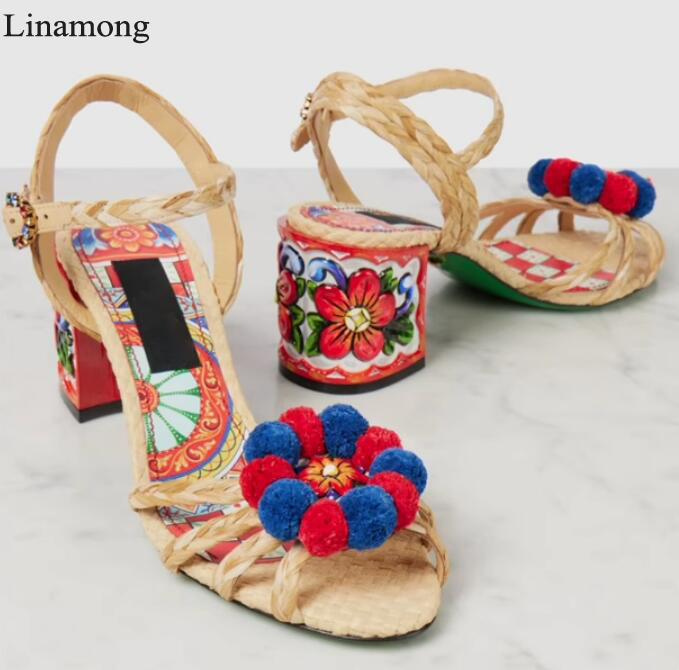 Bohemia Style Pompom Flower Fl - Leather Belt Braided review and price