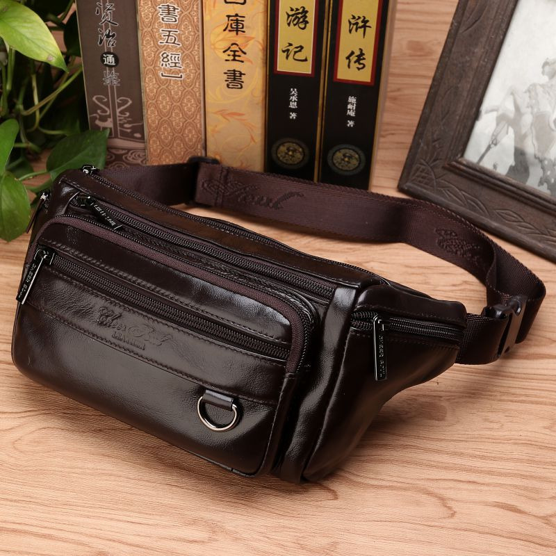 Men Waist Fanny Bags Sling Che - Leather Belt Braided review and price