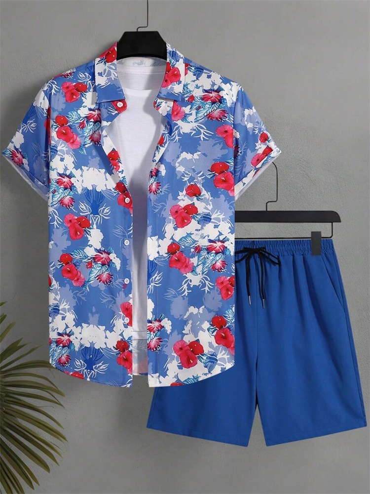 Men's Short-sleeved Shirt Set  - Men Fashion Upper review and price