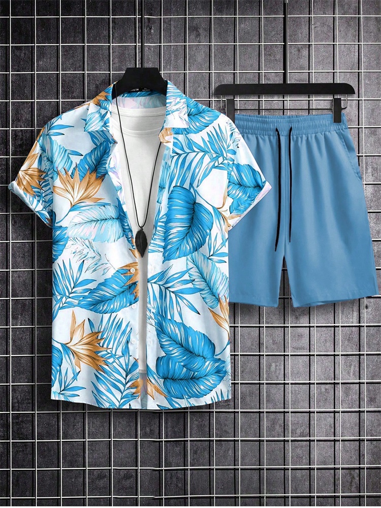 Men's Short-sleeved Shirt Set  - Men Fashion Upper review and price