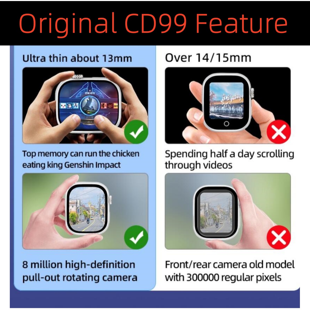 CD99 Smart Watch 8GB RAM AMOLE - Men'S Fashion App review and price