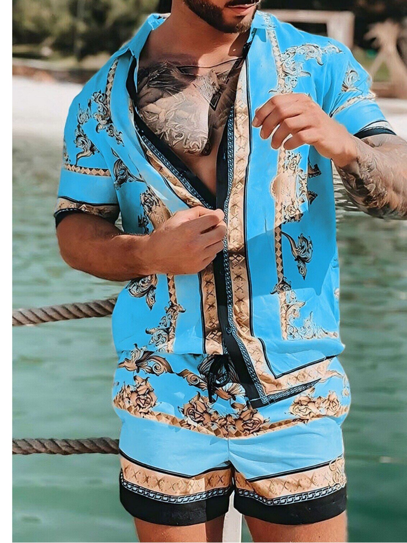 Men Fashion New Beach Set Shor - Mens Fashion Dress review and price
