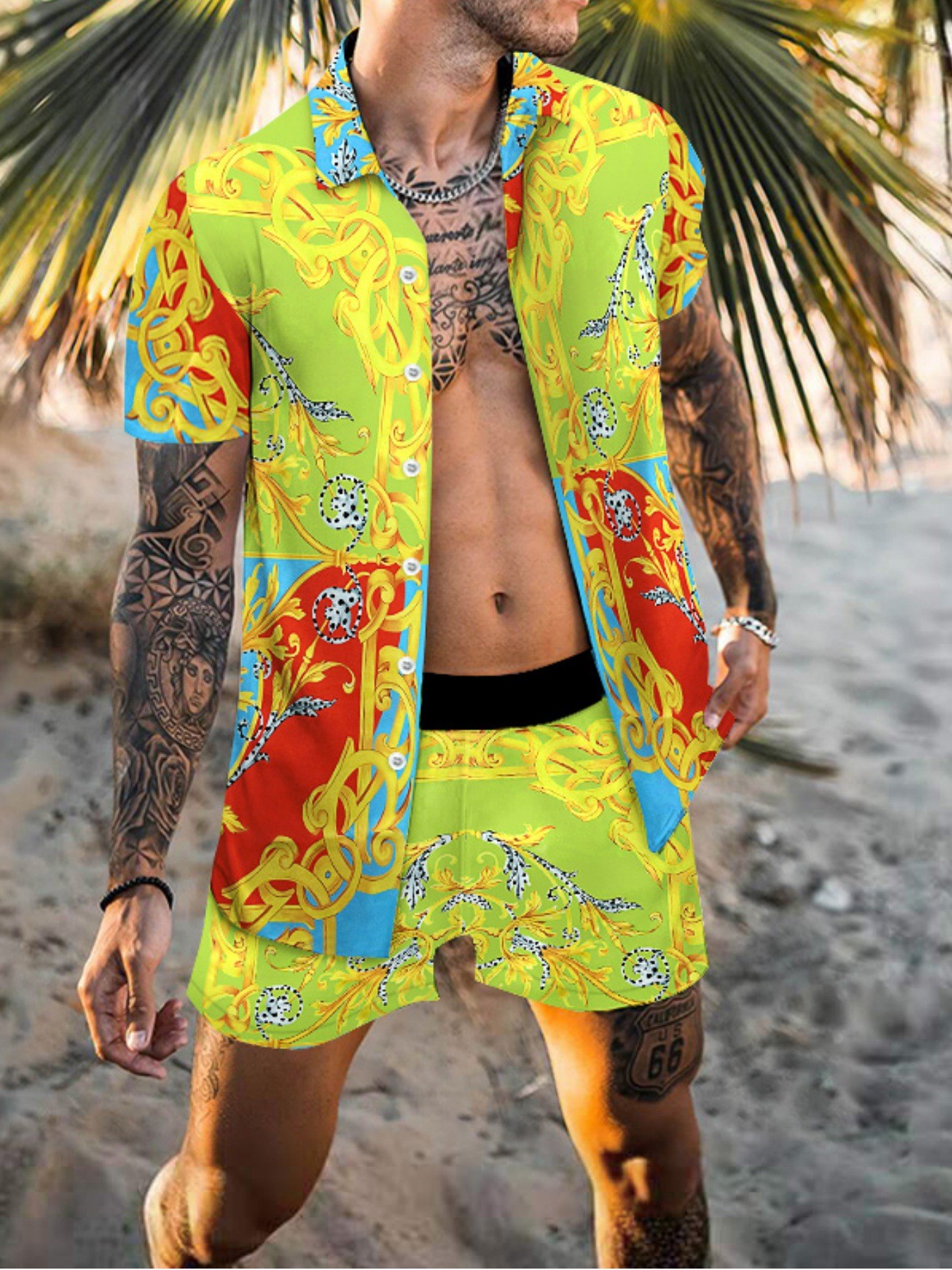 Men Fashion New Beach Set Shor - Mens Fashion Dress review and price