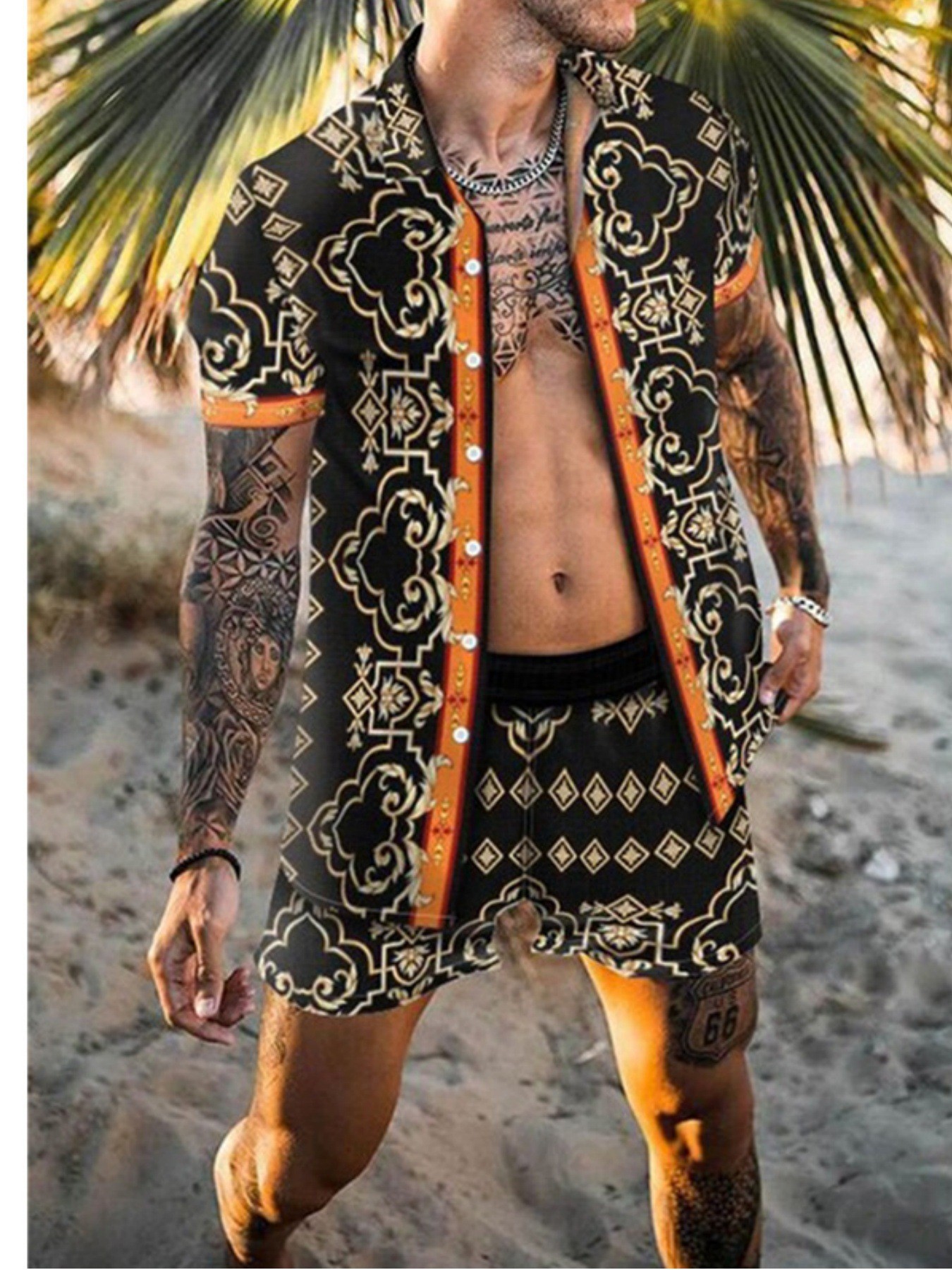 Men Fashion New Beach Set Shor - Mens Fashion Dress review and price