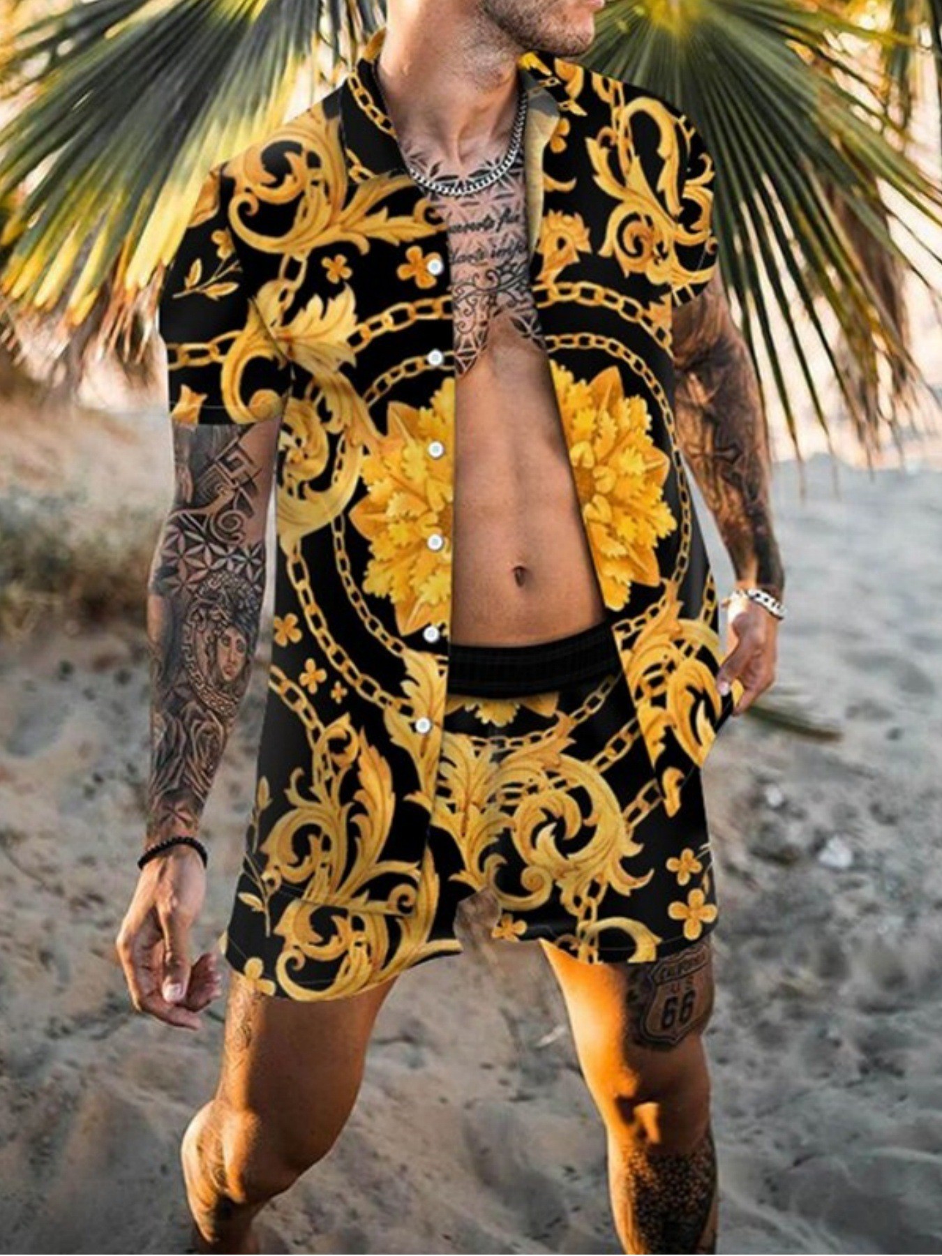 Men Fashion New Beach Set Shor - Mens Fashion Dress review and price