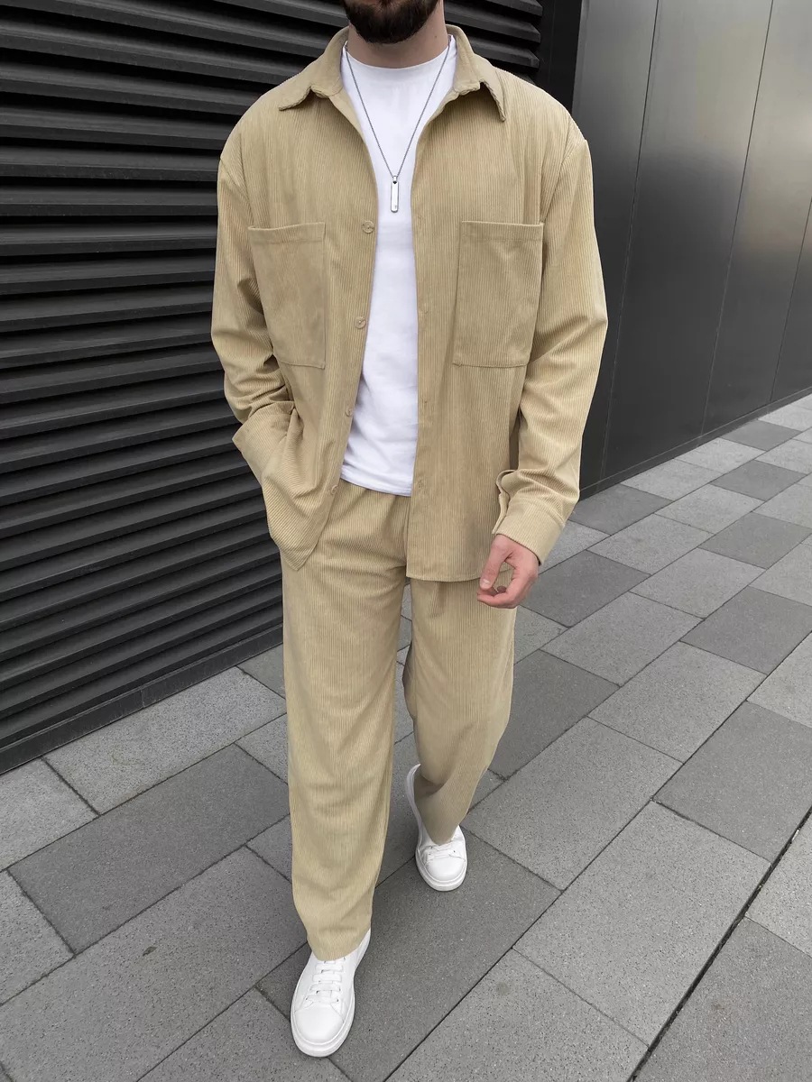 Men's corduroy two-piece outfi - Men Fashion Upper review and price