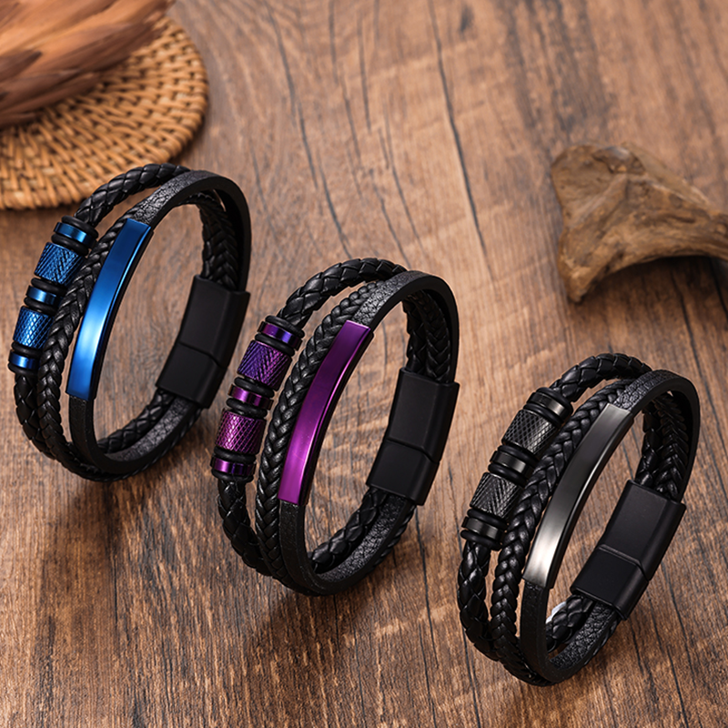 Classic Men's Leather Bracelet - Mens Fashion Combination review and price