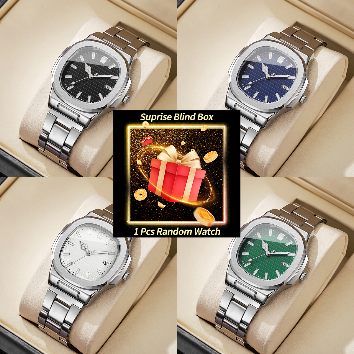 1PC Surprise Watch Mystery Box - Fashion Mens Watches review and price