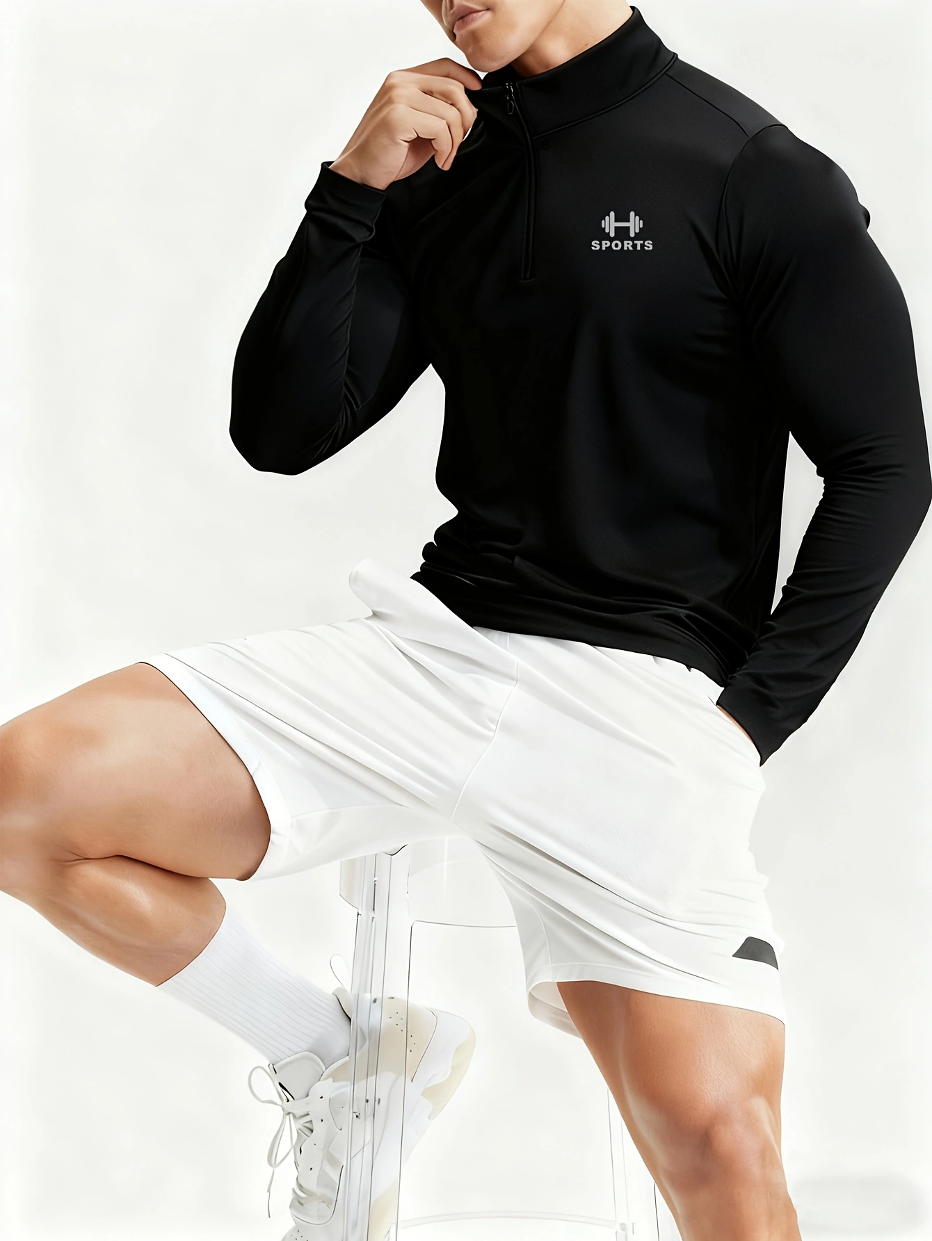 Men's Half-Zip Long Sleeve Spo - Men Fashion Upper review and price