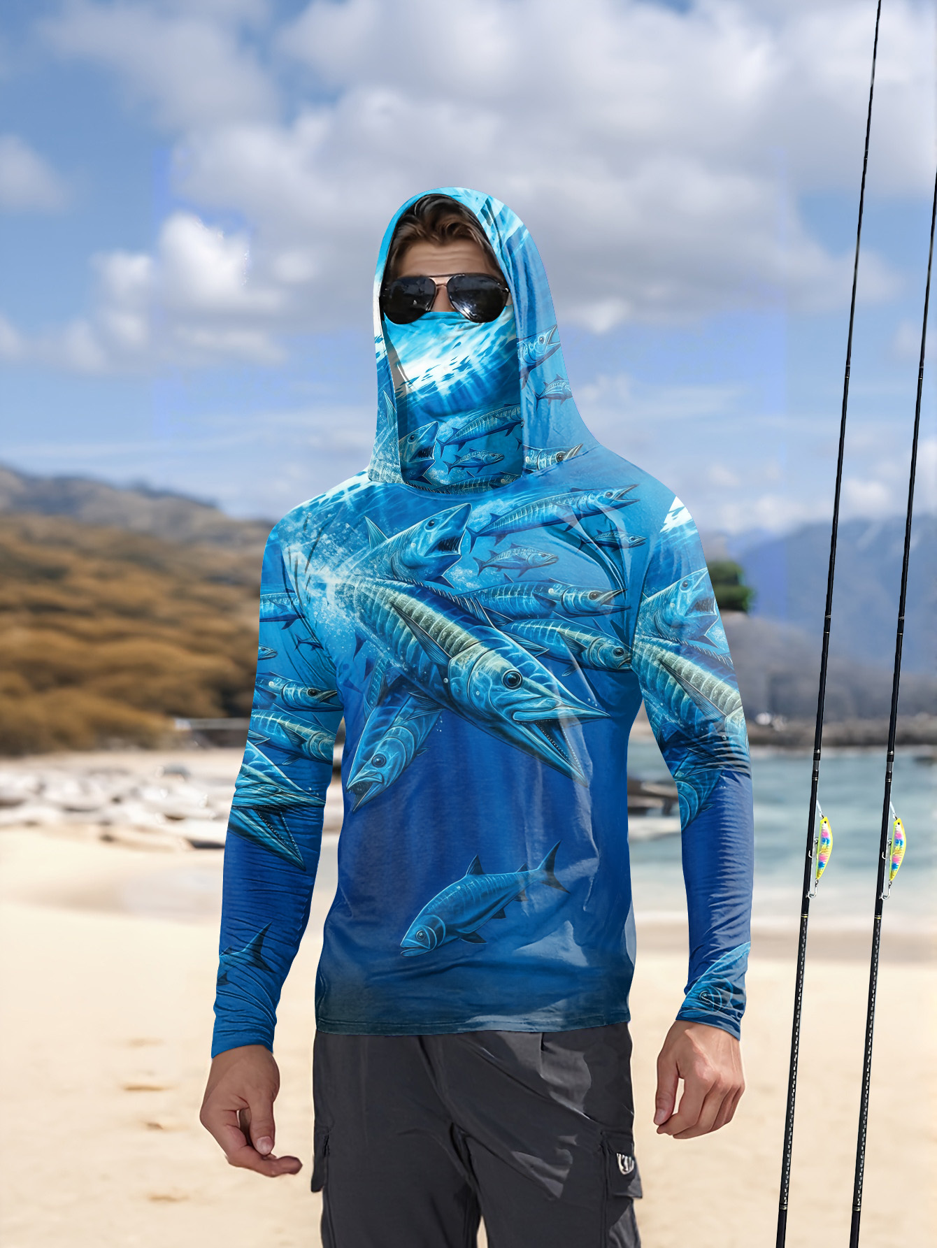 Men Hood Fishing Shirt long sl - Men Fashion Upper review and price