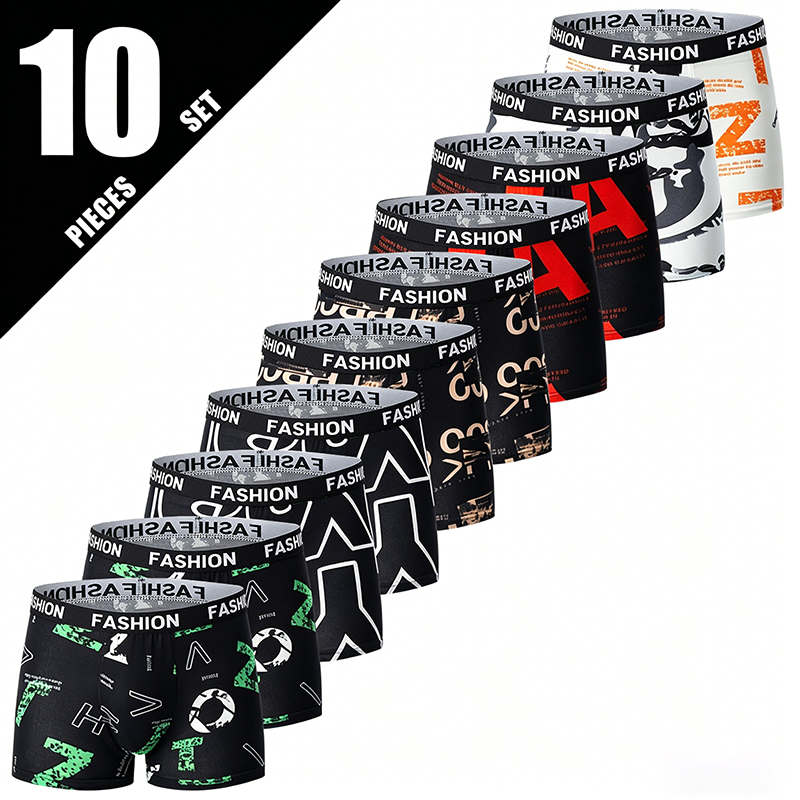 10Pcs Men's Fashionable Printe - Mens Fashion Combination review and price